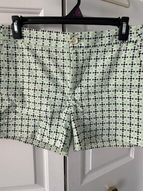 Banana Republic Mint Green Geometric Print Bermuda Shorts